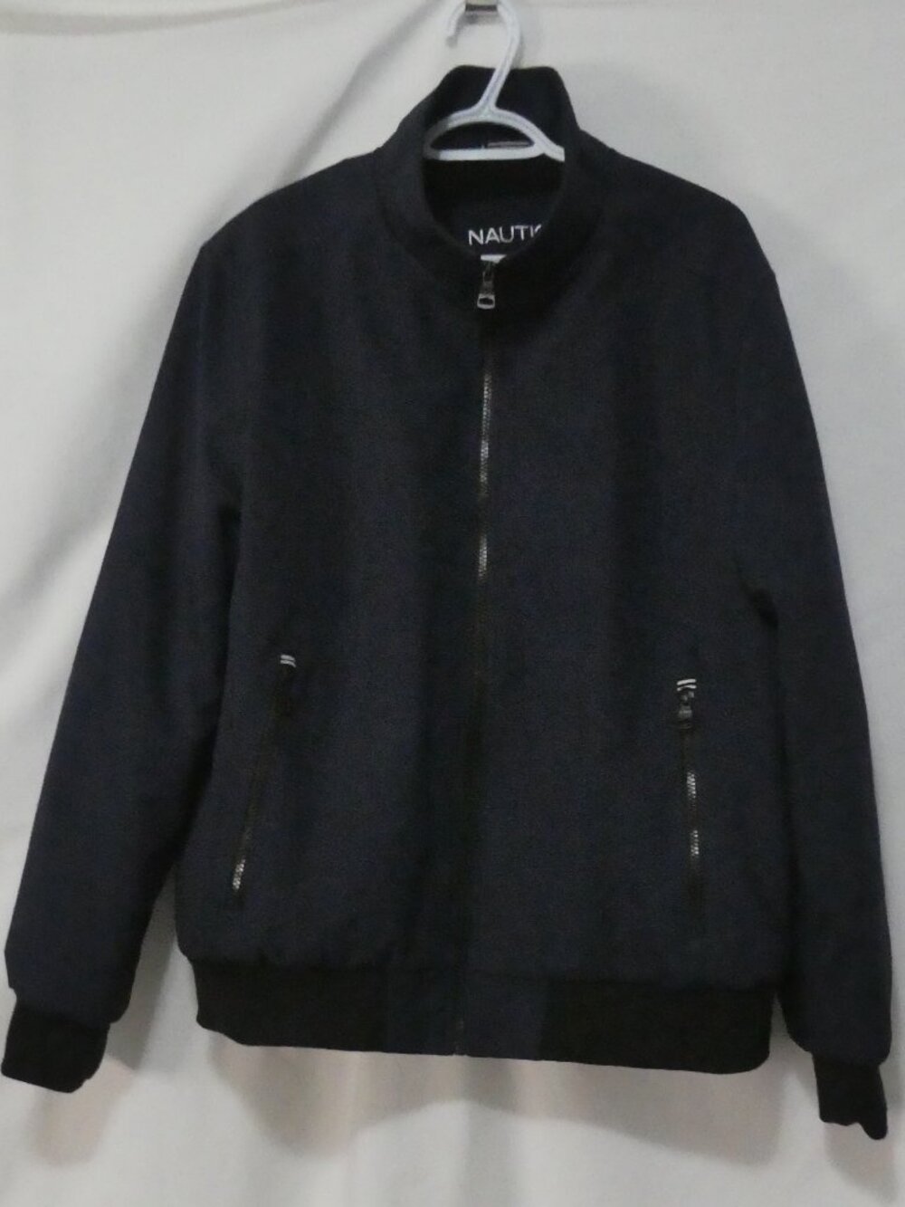 NAUTICA Men's Classic Full-Zip Bomber Jacket Navy Blue - Size Large